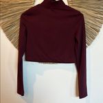 Cotton On Red Fitted Long Sleeve Crop Top Photo 2