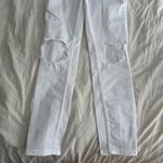 Free People  White High Waist Busted Skinny Jeans 30 Photo 5