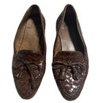 Meucci Woven Loafers Women's Size 7M Tassel Brown Leather Italian Photo 1