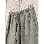 100% Cotton Pull On Casual Wide Leg Pants Aztec Green Pockets Lounge Size S/M Photo 4