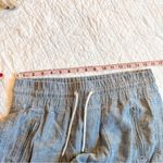 Athleta Cabo Linen Wide Leg Chambray Blue Zipper Pocket Pants 8 TALL Photo 8