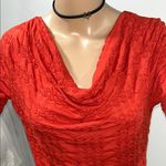 Elegant Red Cowl Neck Blouse Size M Photo 0