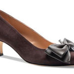 Bruno Magli Brown Pump Size 10US Pointed Toe Kitten Heel Bow Accent NEW Photo 0