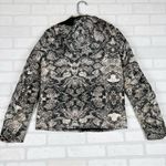 Mango Beige Black Snakeskin Print Hooded Lightweight Puffer Jacket Womens S Photo 7