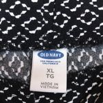 Old Navy Women’s Boho Diamond Pattern Black White Drawstring Beaded Crop Pants Photo 7