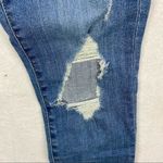 Universal Threads Universal Thread Medium Wash Destroyed Denim‎ High Rise Cuffed Skinny Jean Photo 6