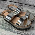 ZARA  Platform Glitter Wedge Siver Sandals 9 Photo 1