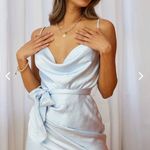 Selfie Leslie Light Blue Cowl Neck Dress Photo 3