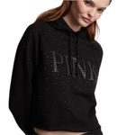 PINK - Victoria's Secret PINK Victoria’s Secret Everyday Black Rhinestone Fleece Cropped Hoodie XS Photo 8