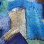 INC International Concepts DAMEE Mock Collar Artistic Flare Abstract Tunic Small Blue Photo 5