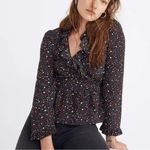 Madewell  • Silk Ruffle-Hem Wrap Top in Starry Night Photo 10