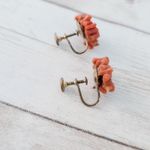Vintage Screw Back Earrings Burnt Orange 5/8" Photo 6