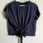 Lululemon  Athletica Tie-Waist Breathable Short Sleeve Navy 4 Photo 2