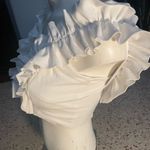 Privy  white ruffle zippered top medium Photo 2