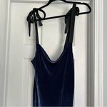 Reformation  Nya Velvet Maxi Dress in Danube Blue and Black Bow Ribbon Straps Photo 1