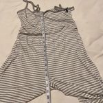 Forever 21 NWT szS Adjustable straps faux wrap high waisted grey white jumpsuit Photo 8