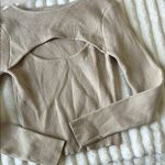 Princess Polly  Tan Knit Blouse Casual Cropped Style Photo 2