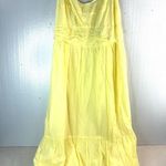 Universal Threads Universal Thread 2X Boho Cotton Sun Dress Yellow Tiered Maxi Dress Photo 0