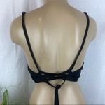 Aqua Couture Black & White Embroidered Floral Halter Bikini Swim Top L Size L Photo 2