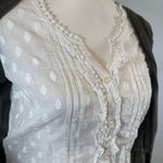 Monsoon  olive green cardigan sweater over white button down cotton top size 6 Photo 2