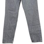 ZARA Straight Leg High Waisted Distressed Jeans Raw Hem 2 Rinsed Black #3900 Photo 6