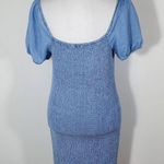 Love Tree Blue Chambray Mini Bodycon Dress Size Medium Blue Bodycon Denim Dress Photo 4