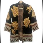 Vertigo Paris  oversized floral Intarsia open cardigan size M/L boho cozy Photo 0