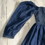 J.Crew  Smocked Puff Sleeve Denim Dress in Chambray Size Small Photo 5