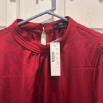 NWT J Crew Mock Neck Pleated Long Sleeve Blouse Shirt Top Women Burgundy Size L Red Size L Photo 1