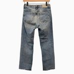 ZARA  Basic Z1975 Denim Straight Pearl Distressed Embellished Jeans 2 Photo 10