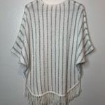 Ny Collection Petite Sweater Poncho Sequins and Fringe Oversized Fit Size Small Photo 6