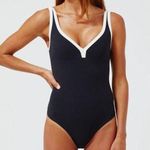 Lisa Marie Fernandez the maria maillot in black& cream crepe,BRAND NEW,SZ 2,$495 Black Photo 4