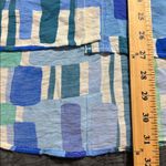 Timing  size medium andora geometric print button down top royal blue green nwt Photo 2