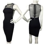 Torn By Ronny Kobo  Fishnet Panel Bodycon Dress Black XS Photo 2