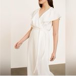 Vince  Braided Belt Wrap Dress White Trim Flutter Sleeve Photo 2