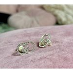 Silver Tone Cubic Zirconia Open Circle Stud Clip On Earrings Costume Jewelry Photo 0