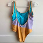 Roxy NWOT  Bachelor Button Colorblock Party One Piece Swim Suit Photo 4