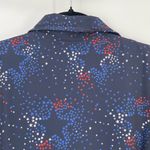 Eshakti  Women's Navy Star Print Belted Button Up Knee Length Shirt Dress‎ Size 4 Photo 3