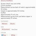 Zenana Outfitters Shorts Linen Cotton Chino Fits as a Size 4 Navy Blue Screen Print Photo 5