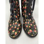 Anna Sui  Floral Leather Printed Lace Up Combat Boots Size 7 Photo 4