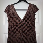Calvin Klein  Ruffle Cap Sleeve Burn Out Herringbone Monochromatic Print Dress Size 10  Photo 10