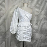Shona joy Shona‎ Joy Grant One Shoulder Ruched Mini Dress in White Size US 2 Photo 2