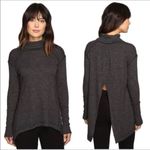 We The Free People Split Back Turtleneck Top Dark Gray Long Sleeve Size Medium Photo 0