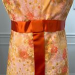 Vintage 60s 70s Orange Yellow Garden Party Chiffon Floral Gown Long Dress 4 6 S Photo 3