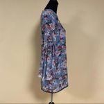 Dee Elle 🛍️ Floral Rose Gray Long Bell Sleeve Mini Sheath Dress Size XS Photo 10