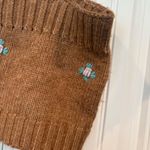 Hazel Moon Brown Embroidered Sweater Knit Crop Top‎ Size XL Tan Photo 2