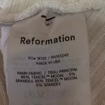 Reformation Minnie Ivory V-Neck Wrapped Knit Long Sleeve Ribbed Sweater Top XS Photo 6