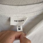 Heyson White Cropped Boxy Faux Bow Tied Accent Sweatshirt Womens M Coquette Size M Photo 3