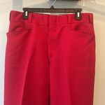 Bright red super vintage ladies pleated dress pants large fit like new/cuffed Photo 3