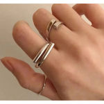 Boutique Unisex Solid Wrap 925 Sterling Silver Band Ring, Adjustable Photo 1